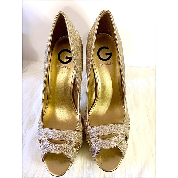 Glitter gold sexy high heels - Picture 4 of 8